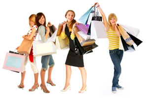 Ladies shopping for EOFY Sales